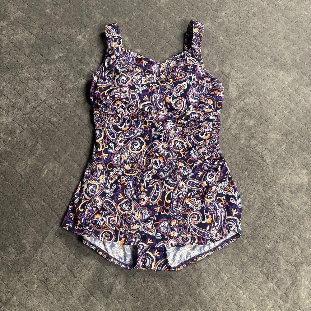 Lands' End Paisley One Piece Swimsuit Women's Size 6
